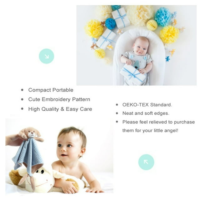 CREVENT Soft Plush Security Blankets for babies, Great Gifts for Birthday Baby Shower,Unisex(Blue Dog)