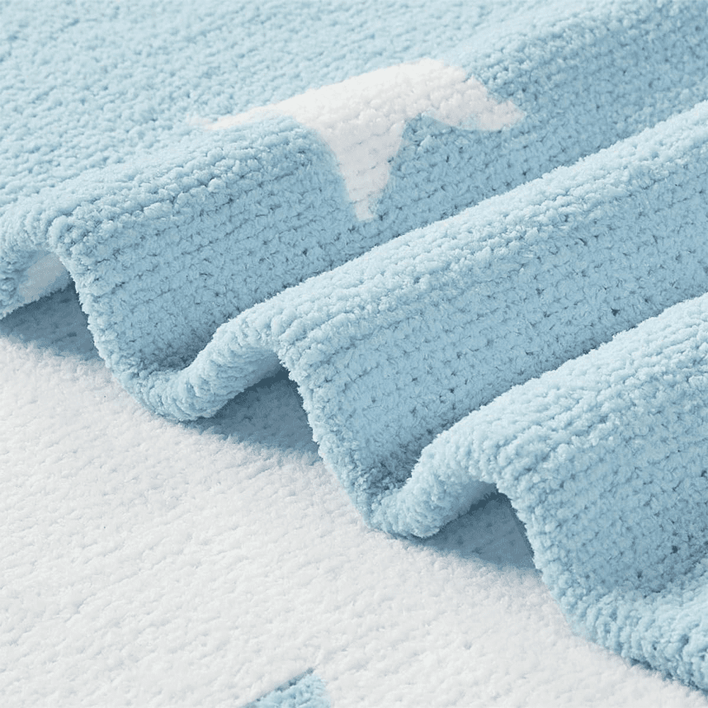 CREVENT 30"X40" Cozy Soft Warm Chenille Baby Blanket for Girls Boys, Newborn Essentials for Infant, Baby Shower Receiving Gift - Grey Star
