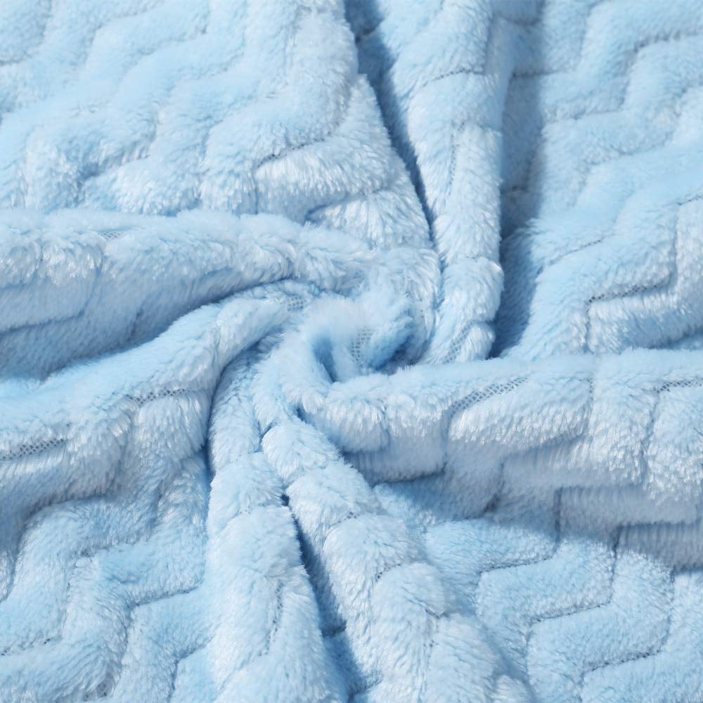 CREVENT 30''X40'' Cozy Fluffy Warm Fleece Infant Blanket for Girls & Boys Toddler Crib Cot Stroller (Wave Blue)