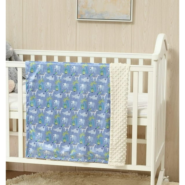 CREVENT Silky Soft Baby Blanket for Boys Soft Plush Receiving Gift for Newborns Toddlers Bedding - Zoo 30x40 Inches