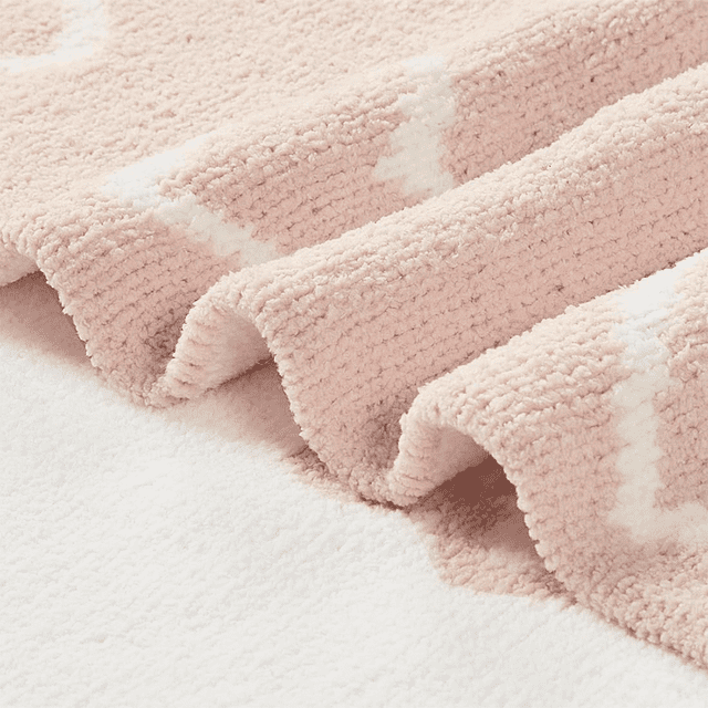 CREVENT 30''X40'' Chenille Warm Baby Blanket for Boys Infants Toddlers' Bedding Crib Cot Stroller, Baby Shower Birthday Newborn's Gift, Unisex,Pink Heart