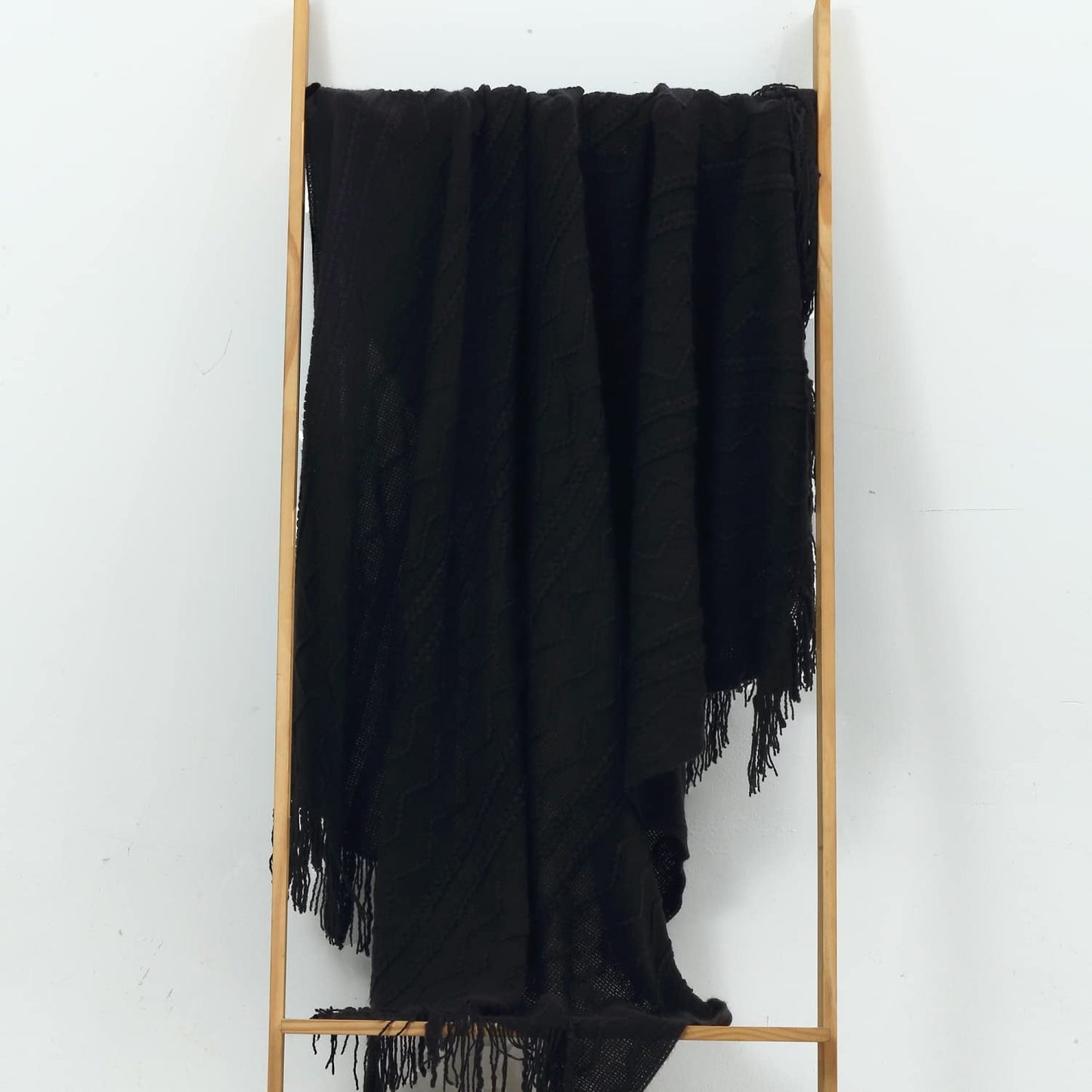 CREVENT Soft Spring Summer Throw Blanket for Couch Sofa, Suitable for Adult, 50''X60'', Dark Black