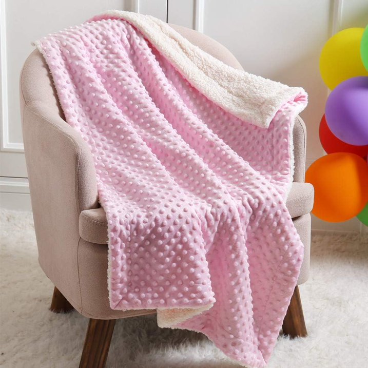 CREVENT Baby Blankets Gift Set for Boys Girls,Pink Unicorn Security Blanket, Pink Sherpa Blanket, with A Gift Bag, Unisex, 2 Items