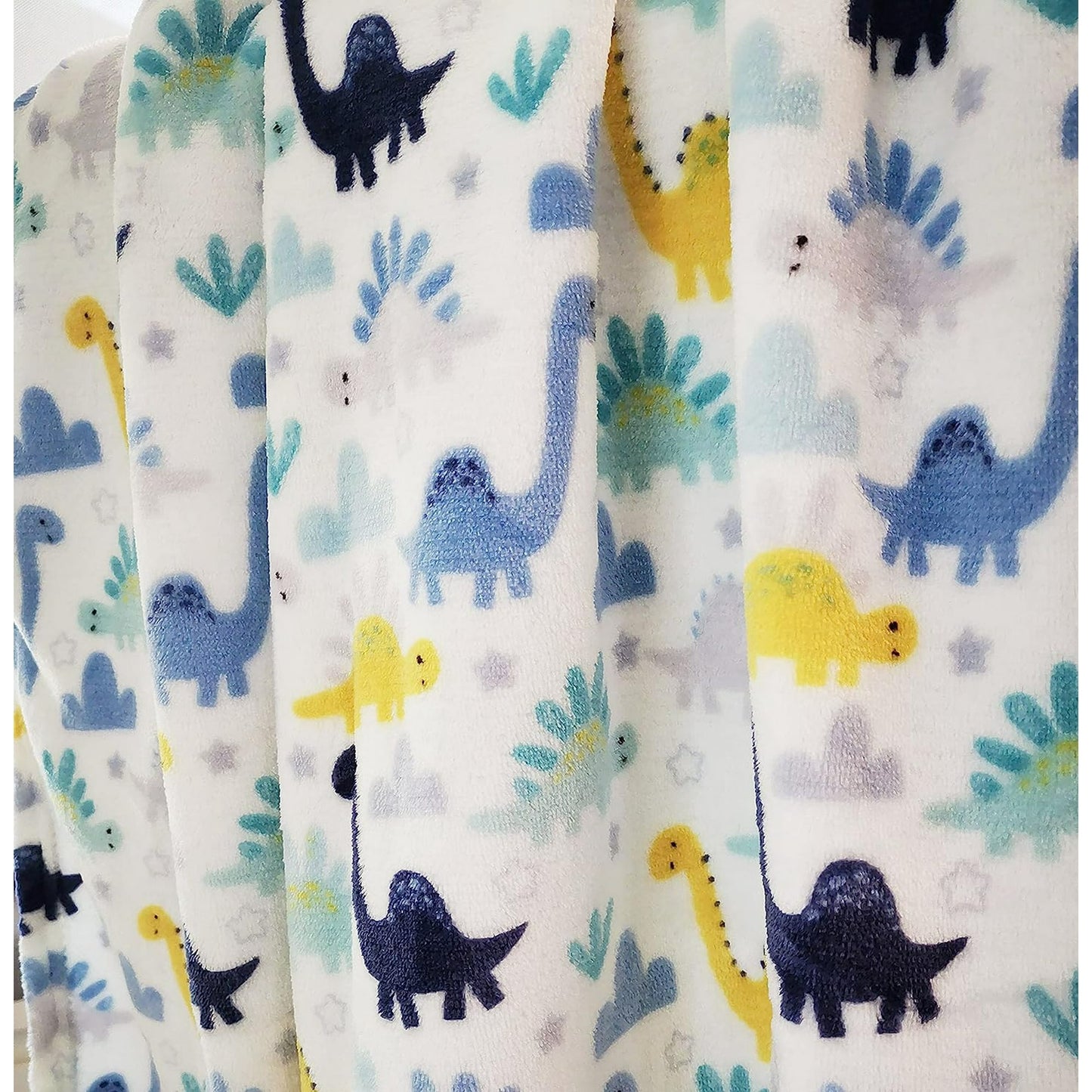 CREVENT 30''X40'' Cozy Fluffy Warm Fleece Baby Crib Blanket for Boys Infant Toddler Crib Cot Stroller (Dinosaur)