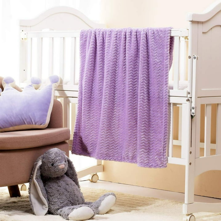 CREVENT 30''X40'' Cozy Fluffy Warm Fleece Infant Blanket for Girls & Boys Toddler Crib Cot Stroller - Wave lanveder
