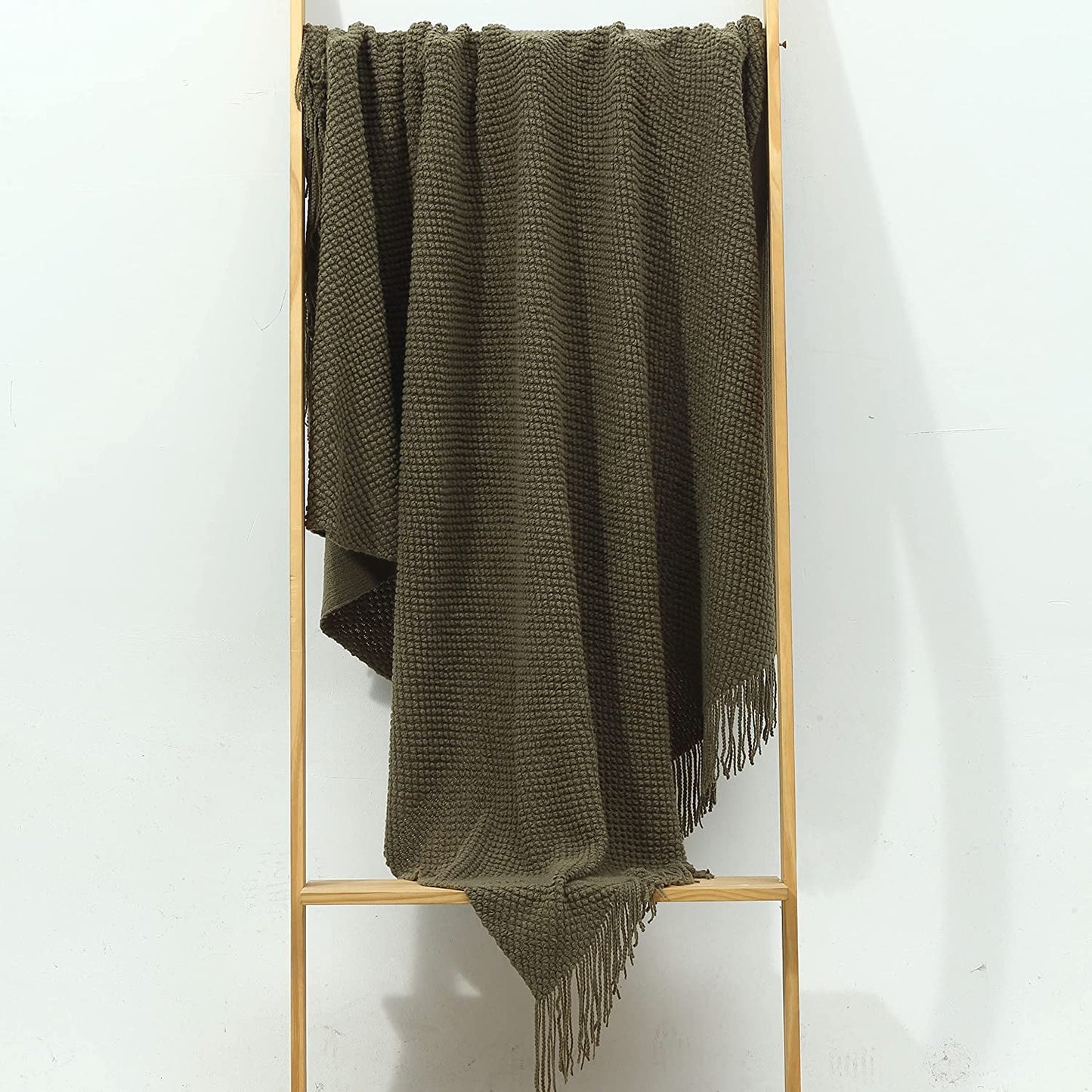 CREVENT Knitted Decorative Throw Blanket for Couch Sofa Chair Bed, Soft Breathable Lightweight for Spring Summer Fall, 50''X60'', Forest Christmas Green
