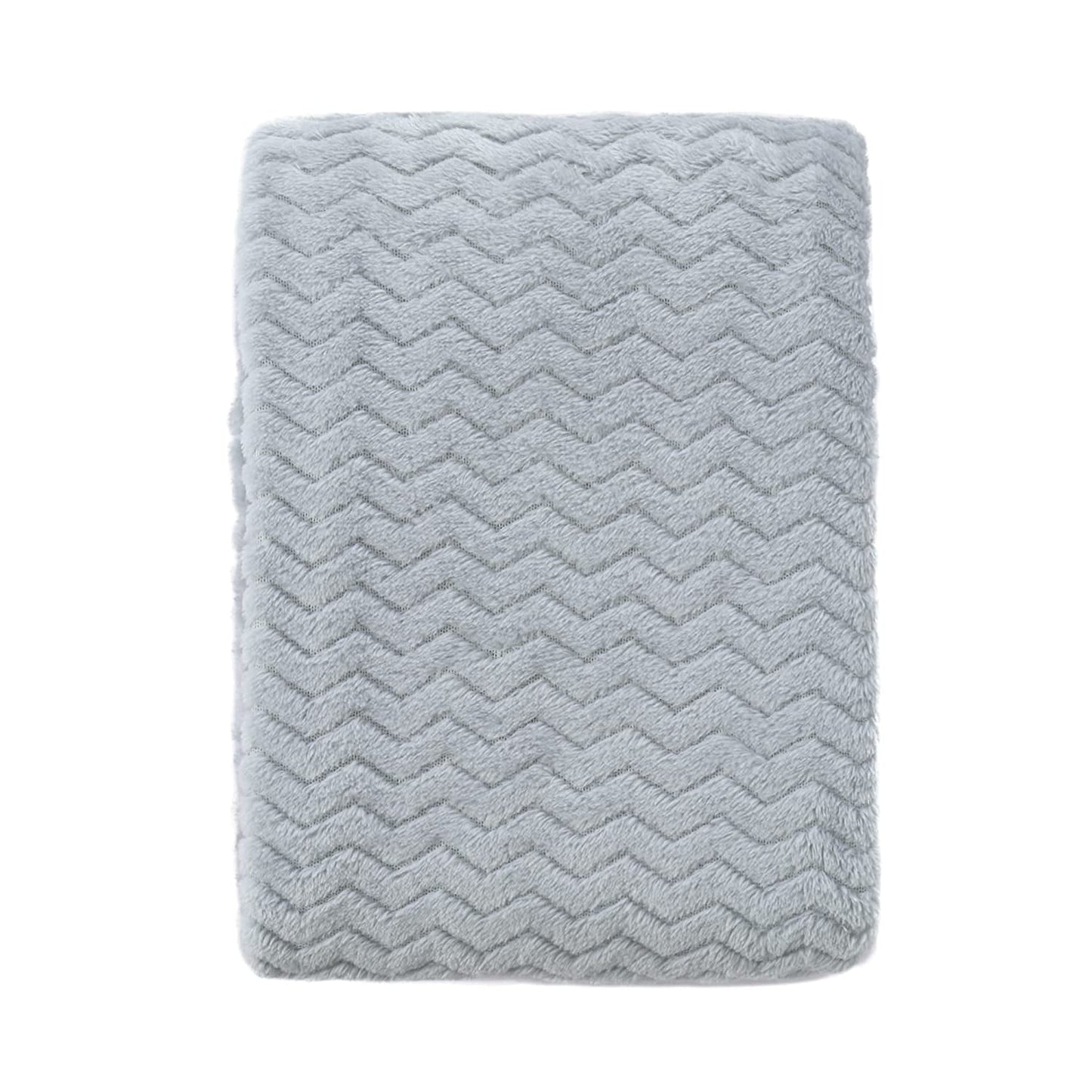 CREVENT 30''X40'' Cozy Fluffy Warm Fleece Baby Crib Blanket for Unisex Infant Toddler Crib Cot Stroller - Wave Grey