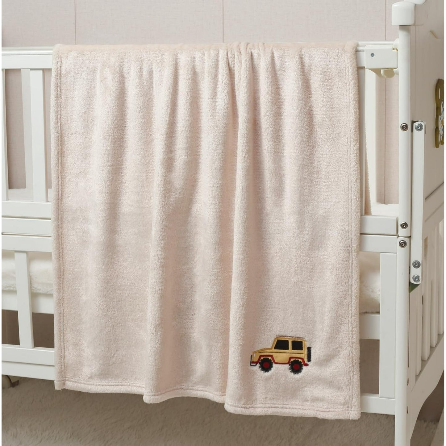 CREVENT 30''X40'' Cute Cozy Fluffy Warm Baby Blanket for Girls Boys Infants Toddlers' Bedding Crib Cot Stroller, Baby Shower Birthday Newborn's Gift - Beige Jeep