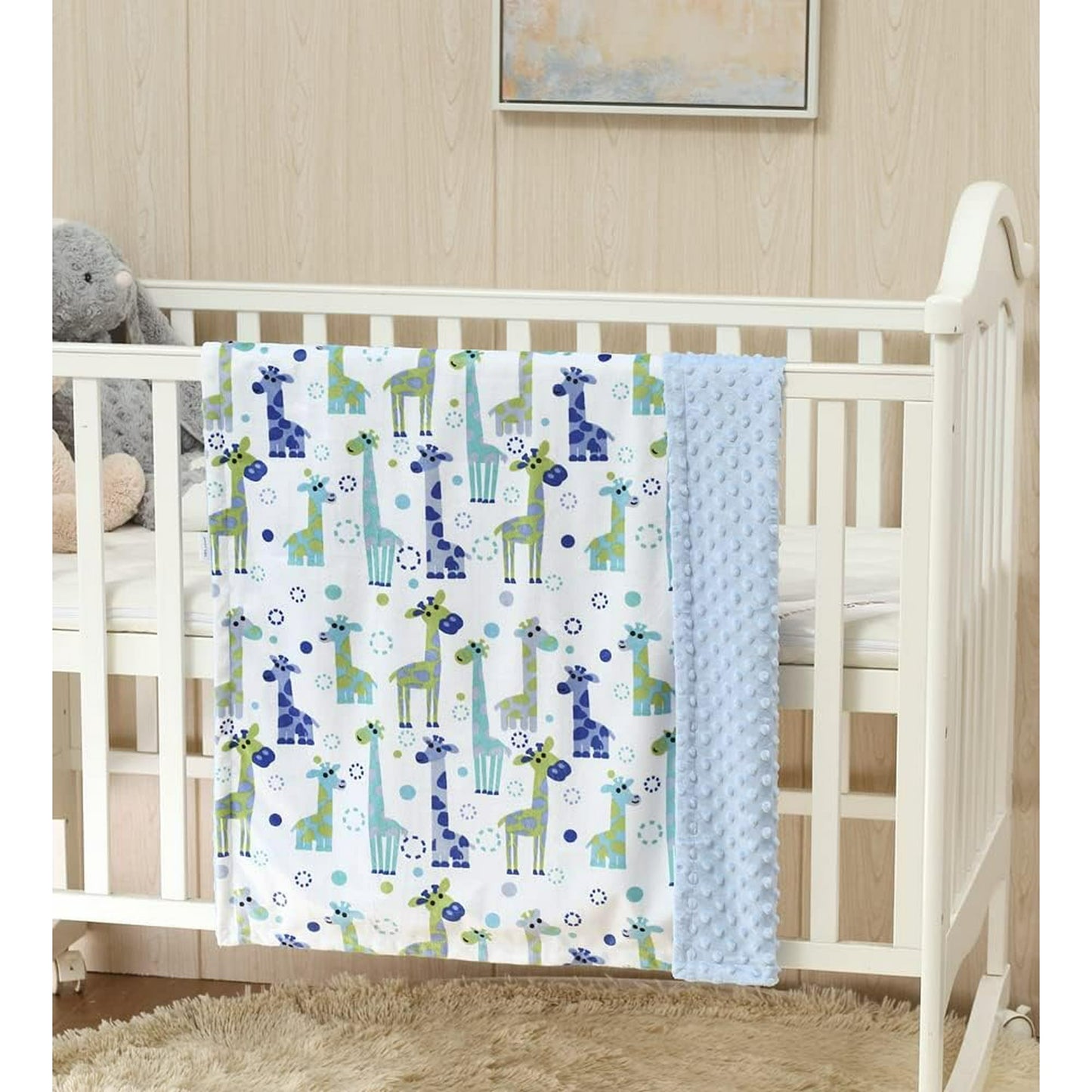 CREVENT Baby Blankets Gift Set for Boys Girls, Giraffe Minky Blanket, Bear Security Blanket,with A Gift Bag, Unisex, 2 Items