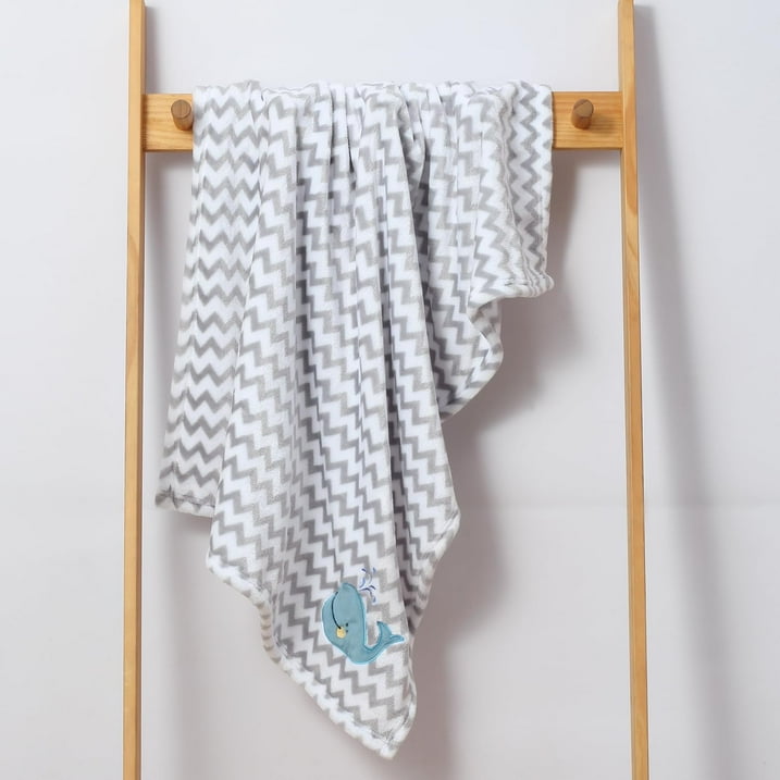 CREVENT 30''X40'' Cute Cozy Fluffy Warm Baby Blanket for Girls Boys Infants Toddlers' Bedding Crib Cot Stroller, Baby Shower Birthday Newborn's Gift - Whale