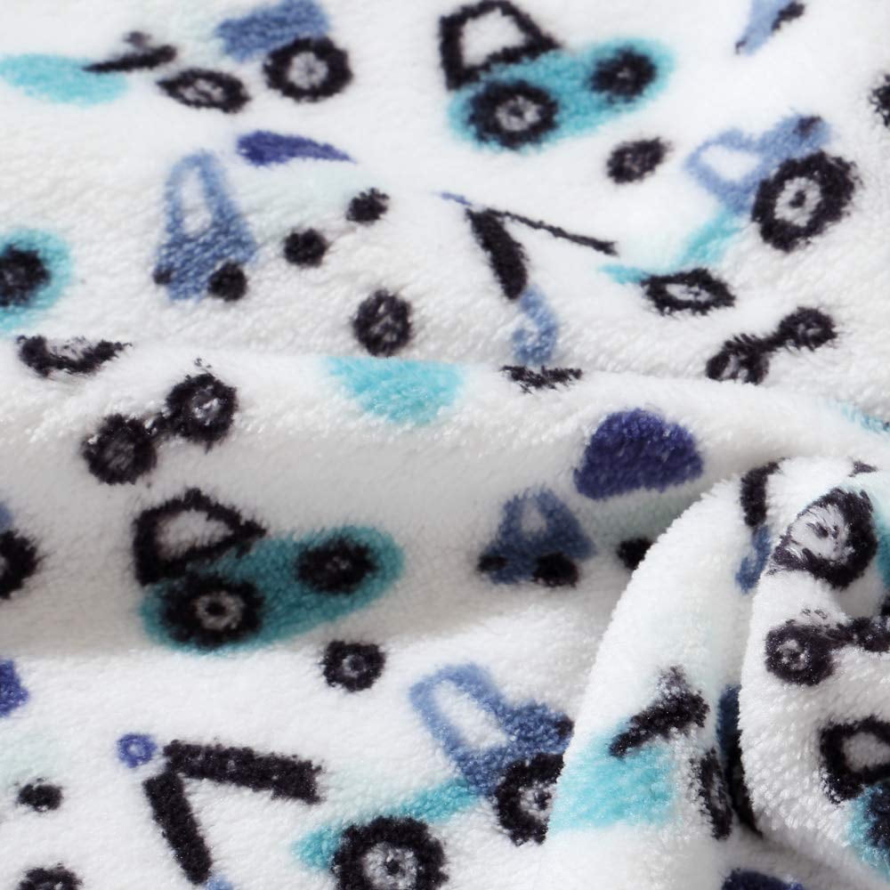 CREVENT Cute Lightweight Cozy Warm Baby Blanket for Infant Toddler Newborn Crib Cot Stroller,Unisex,30"X40",Blue Truck
