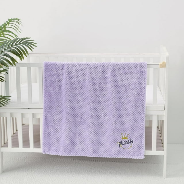 CREVENT 30''X40'' Cute Warm Baby Blanket for Girls Infants Toddlers' Bedding Crib Cot Stroller, Baby Shower Birthday Newborn's Gift,75X100cm,Purple Crown