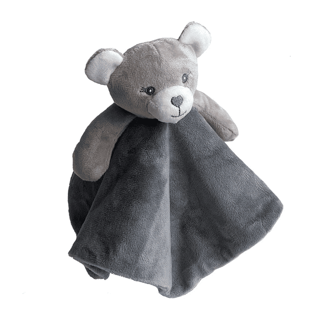 CREVENT Plush Ring Baby Security Blanket GIFT SET for Baby Boys and Girls, Baby shower Birthday Gift,Blanket with Ring Shaker Toy,Unisex,2Items,Bear
