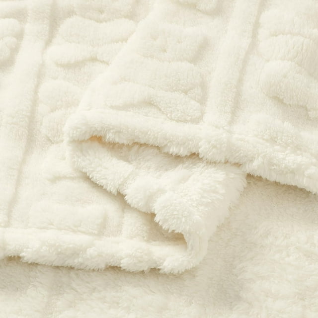 CREVENT Soft Warm Sherpa Bear Baby Blanket for Girls Boys,for Infant Toddler Crib Stroller Nursery Bed,30''×40'',Ivory Bear
