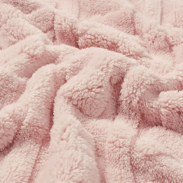 CREVENT Soft Warm Sherpa Bear Baby Blanket for Girls Boys,for Infant Toddler Crib Stroller Nursery Bed,30''×40'',Pink Bear