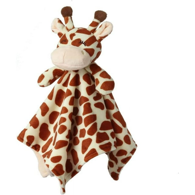 CREVENT Soft Plush Animal Face Security Blankets for Boys and Girls, Great Gifts for Birthday Baby Shower(Brown Giraffe)