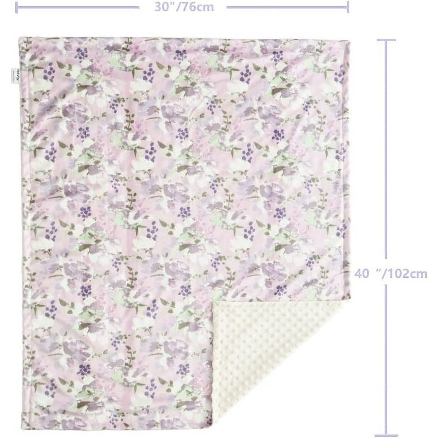 CREVENT Baby Girls Blanket for Crib Stroller Cot Cradle Car, Supper Soft and Pretty - Lavender Grapes 30x40 Inches