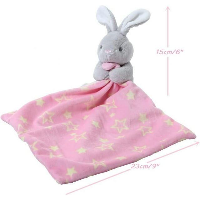CREVENT Cozy Plush Baby Security Blanket SET for Newborns Baby Boys Girls, Baby Shower Gift, 2 items, Unisex, Hug Bear+Tag