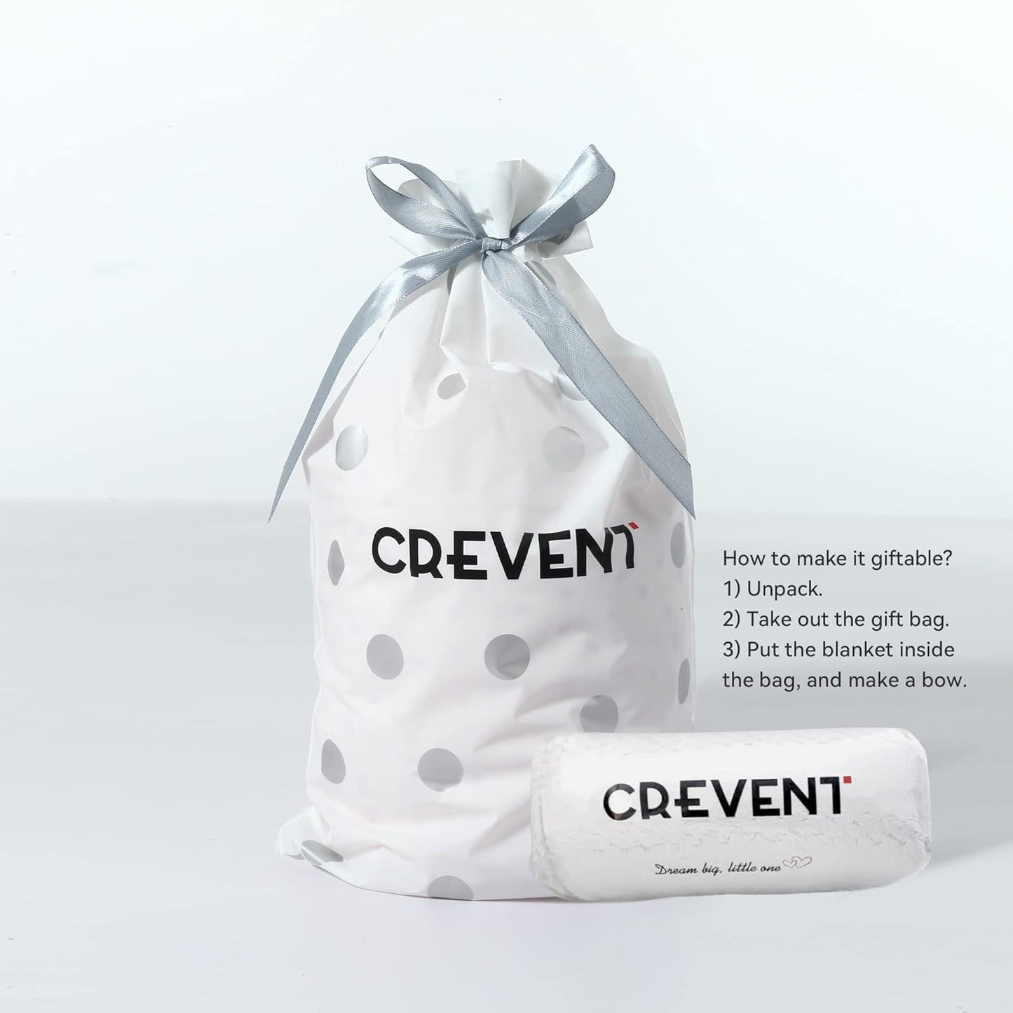 CREVENT Plush Cozy Lovey Security Blanket Gift SET, for Newborn Boy or Girl,Unisex, 2 items,Ivory Sheep+Grey Elephant