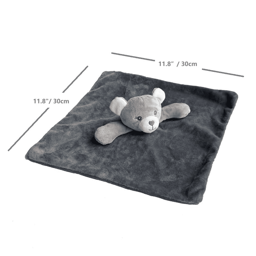 CREVENT Plush Ring Baby Security Blanket GIFT SET for Baby Boys and Girls, Baby shower Birthday Gift,Blanket with Ring Shaker Toy,Unisex,2Items,Bear