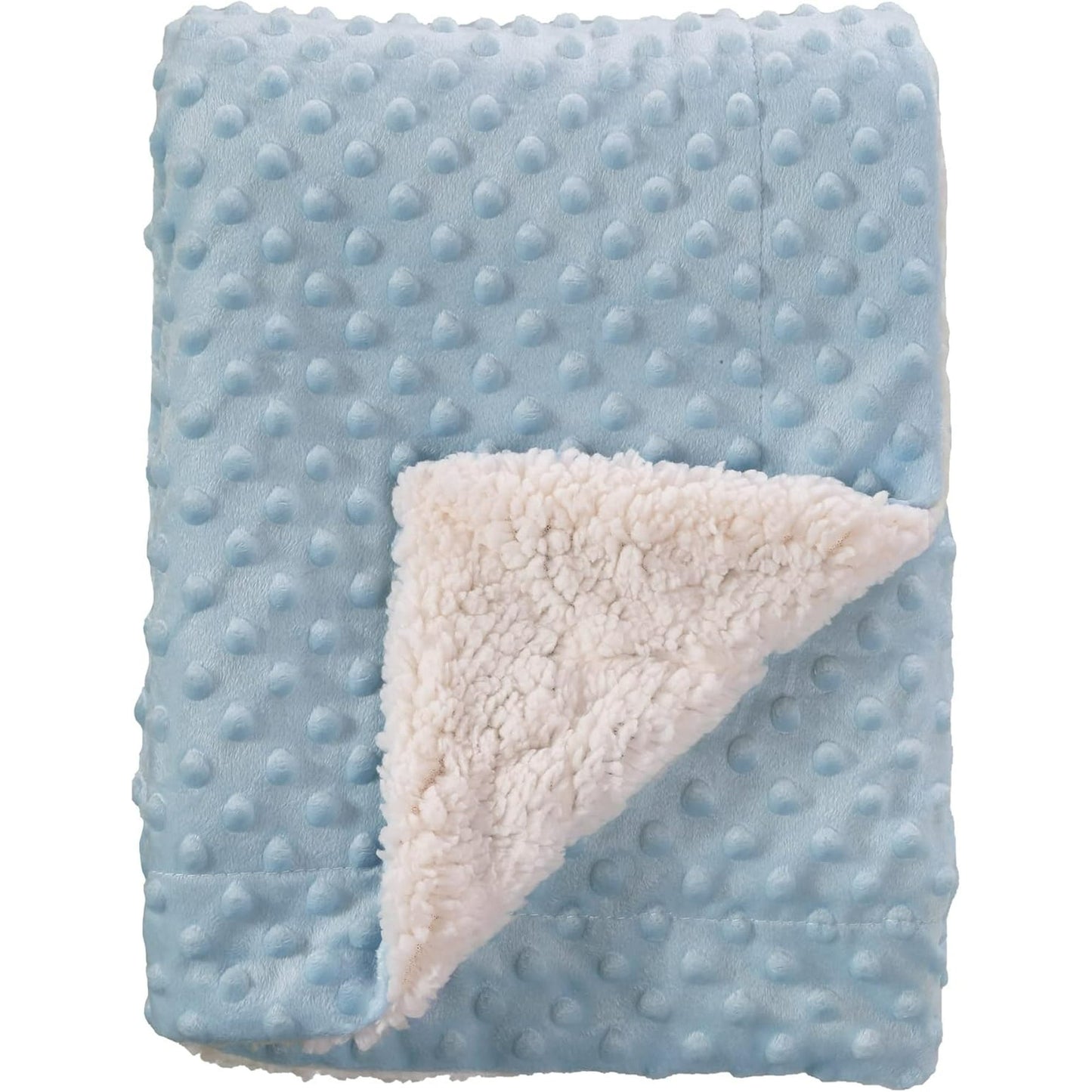 CREVENT Baby Blankets Gift Set for Boys Girls,Blue Bear Security Blanket, Blue Sherpa Blanket, with A Gift Bag, Unisex, 2 Items
