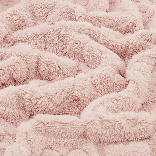 CREVENT Plush Soft Baby Blanket Receiving Blankets Heart Checkered for Girls Boys, for Infant Toddler Crib Stroller,30''×40'',Light Pink