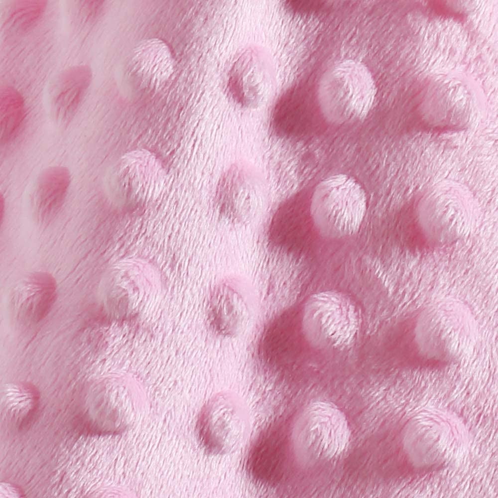 CREVENT Baby Comforting Security Blanket Lovey for Newborn Baby Girls Infants, Minky Dot Front + Sherpa Backing with Animal Face (Pink Bear)