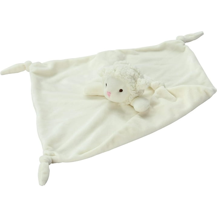 CREVENT Cozy Plush Baby Security Blanket Loveys for Baby Girls Boys, Minky Front and Back with Animal Face (Ivory Sheep)