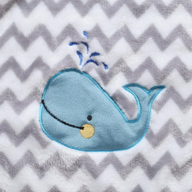 CREVENT 30''X40'' Cute Cozy Fluffy Warm Baby Blanket for Girls Boys Infants Toddlers' Bedding Crib Cot Stroller, Baby Shower Birthday Newborn's Gift - Whale