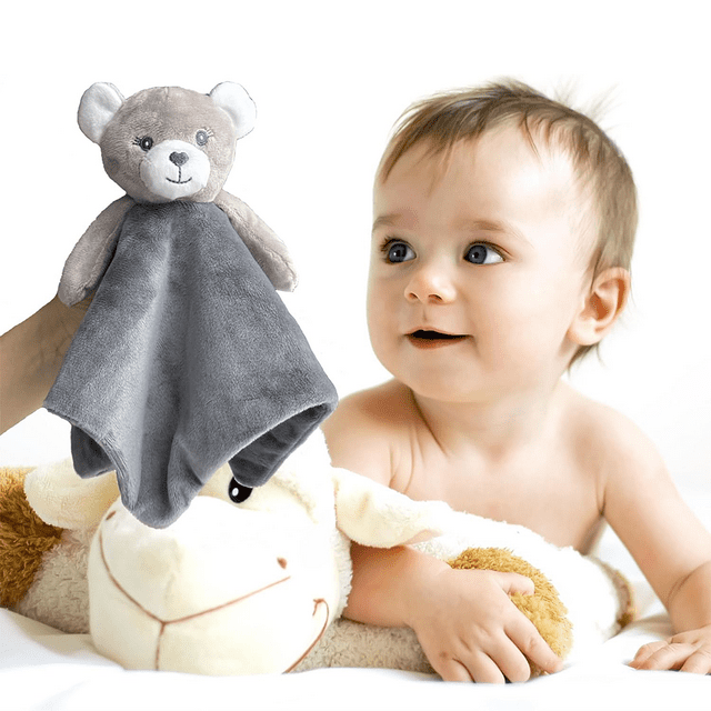 CREVENT Plush Ring Baby Security Blanket for Baby Boys and Girls, Baby shower Birthday Gift, Unisex, Ring Bear