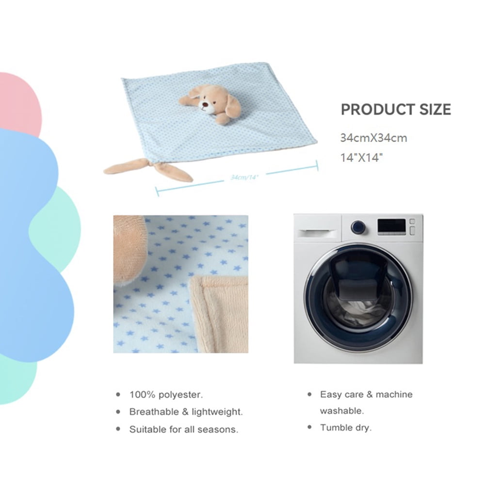 CREVENT Soft Plush Security Blankets for babies, Great Gifts for Birthday Baby Shower,Unisex(Blue Dog)