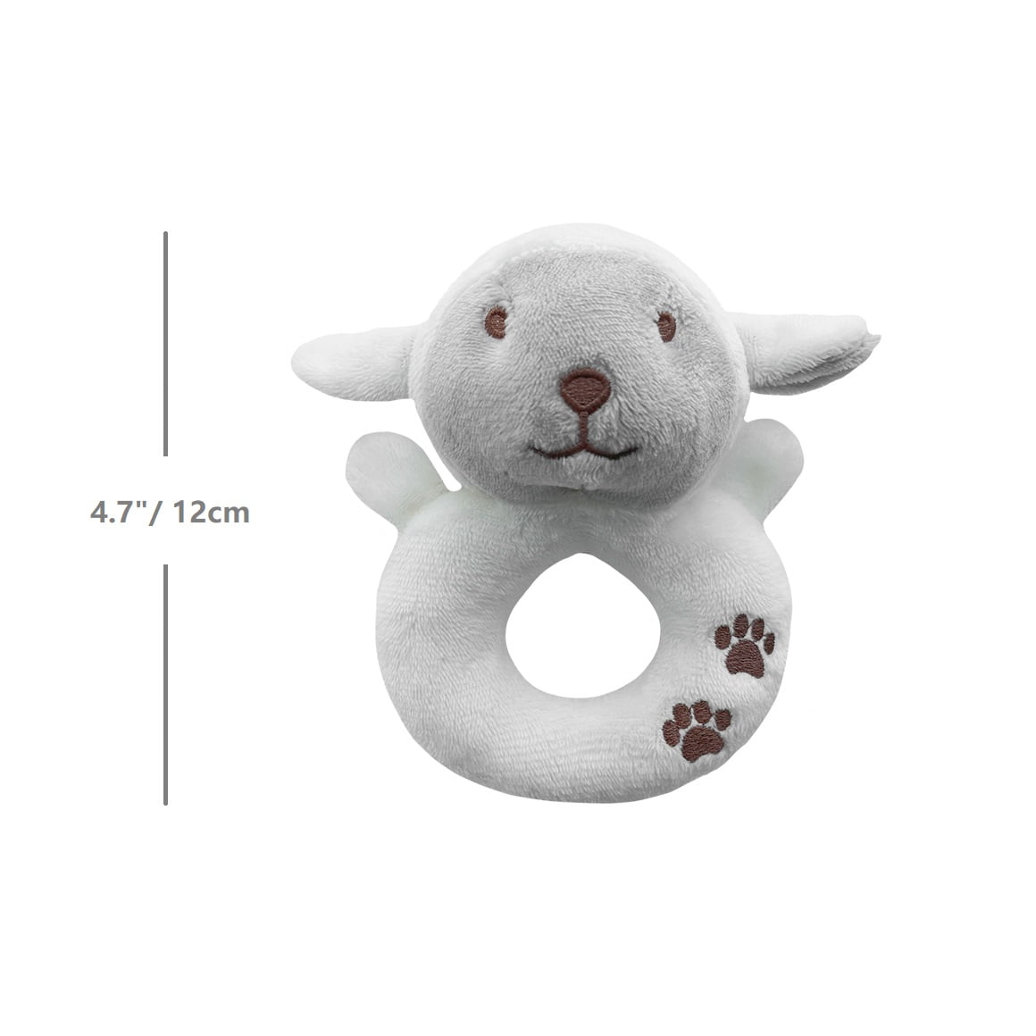 CREVENT Plush Ring Baby Security Blanket GIFT SET for Baby Boys and Girls, Baby shower Birthday Gift,Blanket with Ring Shaker Toy,Unisex,2Items,Sheep