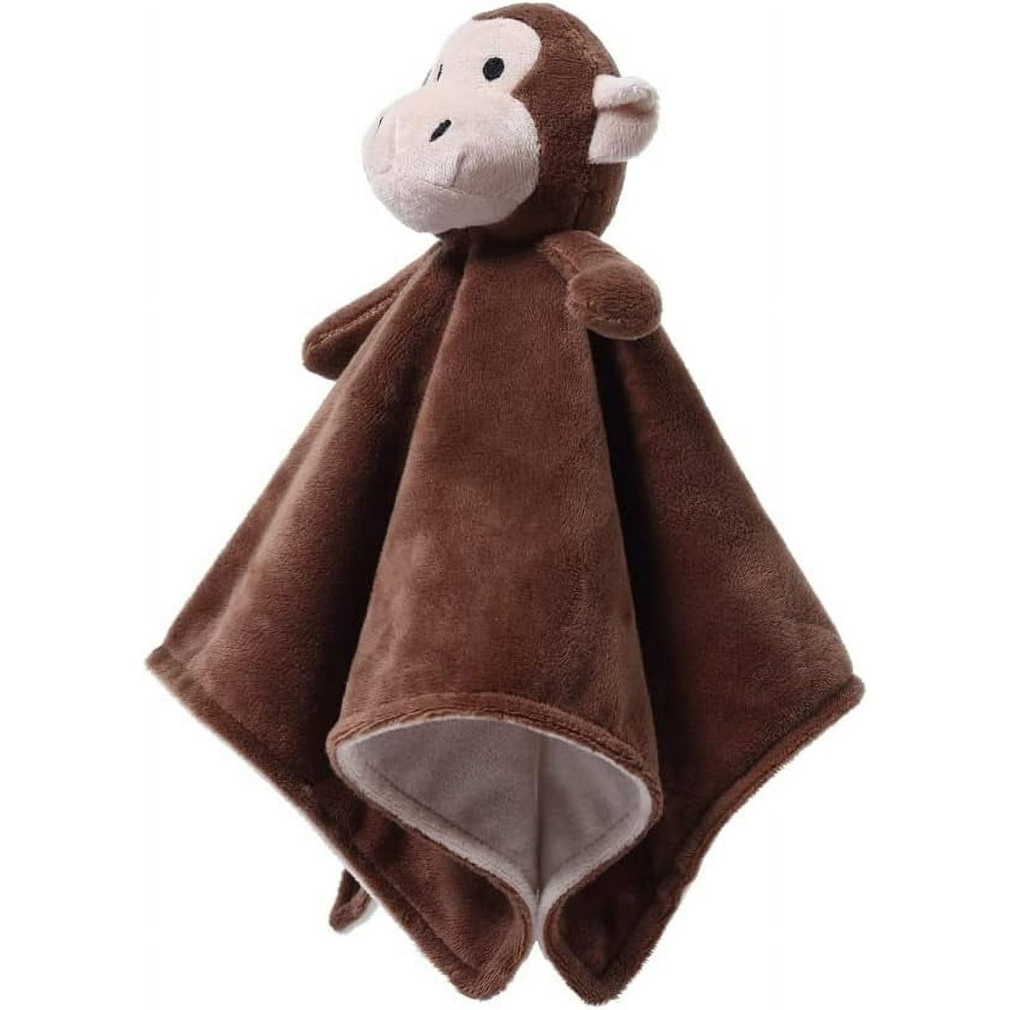 CREVENT Cozy Plush Baby Security Blanket Loveys for Baby Boys with Animal Face, Baby Shower/Birthday Gifts for Newborns Infant Toddler (Brown Monkey)