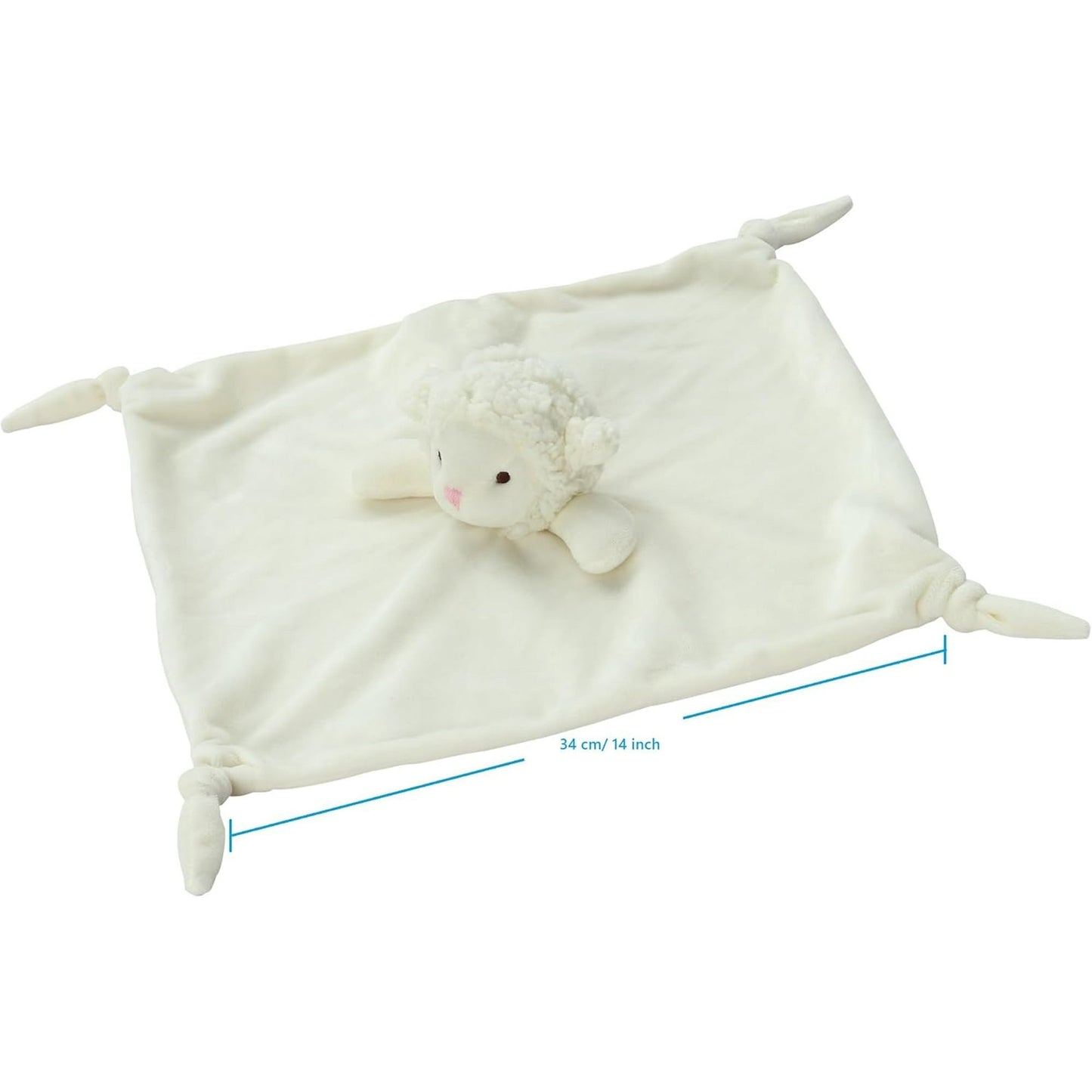 CREVENT Plush Cozy Lovey Security Blanket Gift SET, for Newborn Boy or Girl,Unisex, 2 items,Ivory Sheep+Grey Elephant