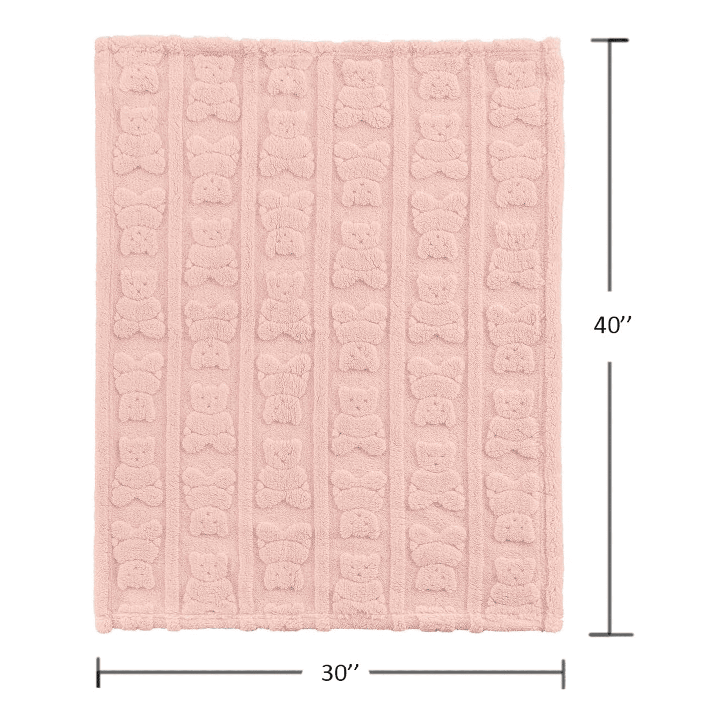 CREVENT Soft Warm Sherpa Bear Baby Blanket for Girls Boys,for Infant Toddler Crib Stroller Nursery Bed,30''×40'',Pink Bear