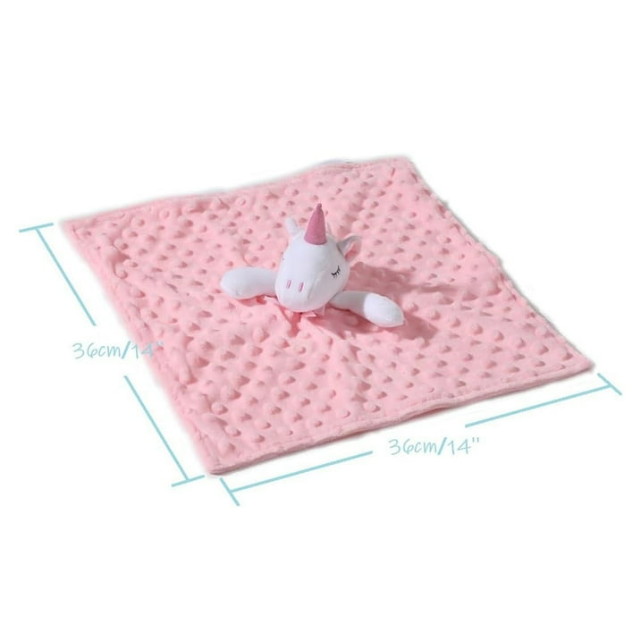 CREVENT Baby Gift Set Storage Basket with 2 Baby Blanket,1 Security Blanket,1 Taggie,1 Gift Bag with Ribbon, Pink, Unisex, 5Items