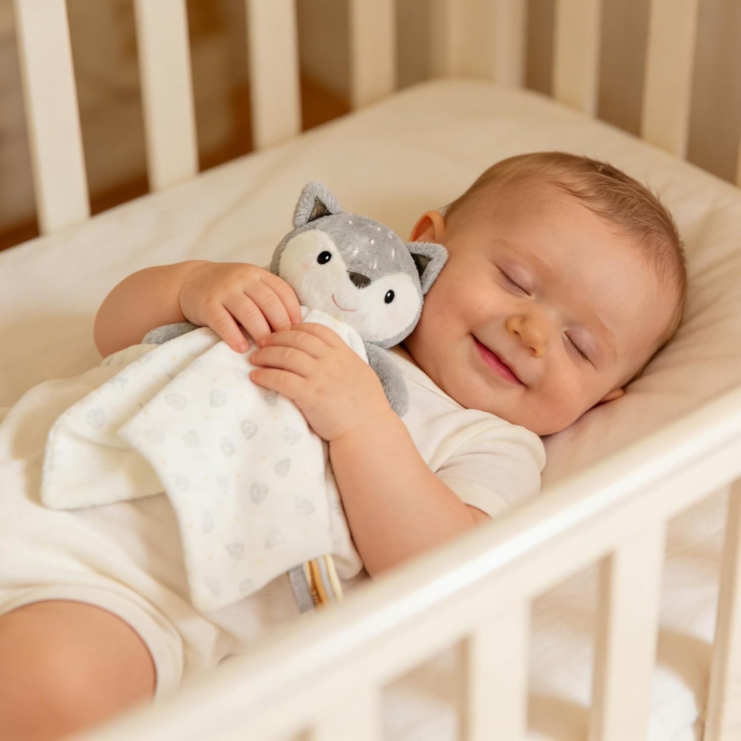 CREVENT Cozy Plush Baby Security Blanket, Loveys for Baby Girls and Boys,Birthday,Grey Deer