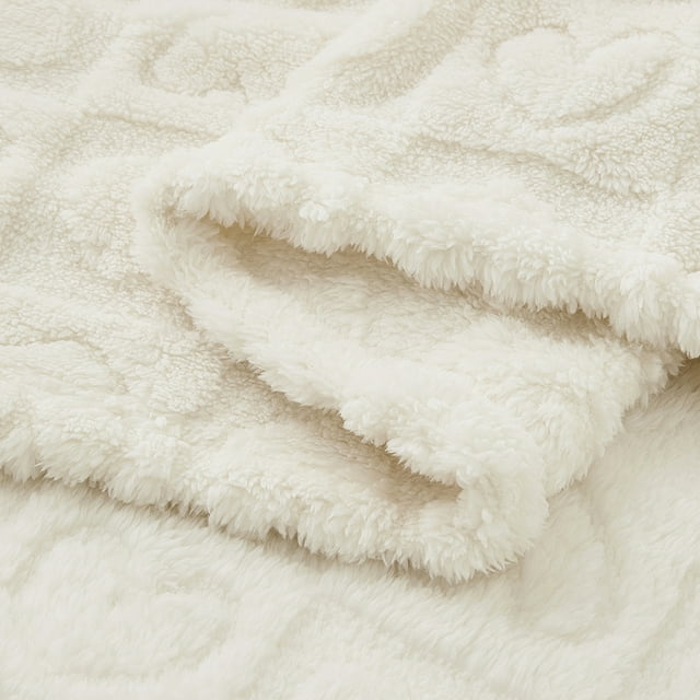 CREVENT Plush Soft Baby Blanket Receiving Blankets Heart Checkered for Girls Boys, for Infant Toddler Crib Stroller,30''×40'',White