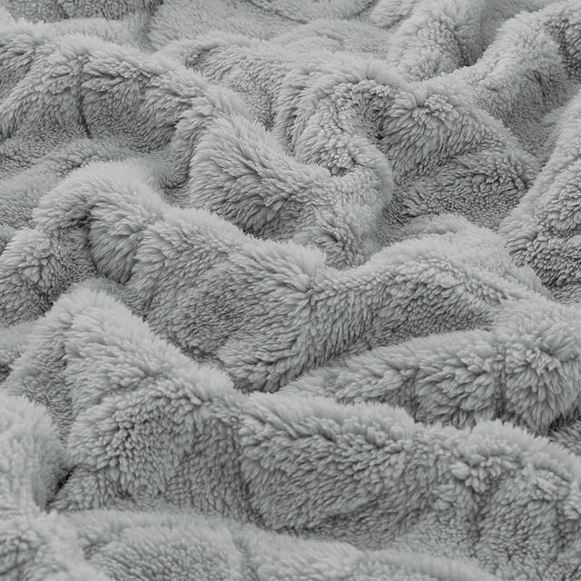 CREVENT Plush Soft Baby Blanket Receiving Blankets Heart Checkered for Girls Boys, for Infant Toddler Crib Stroller,30''×40'',Light Grey