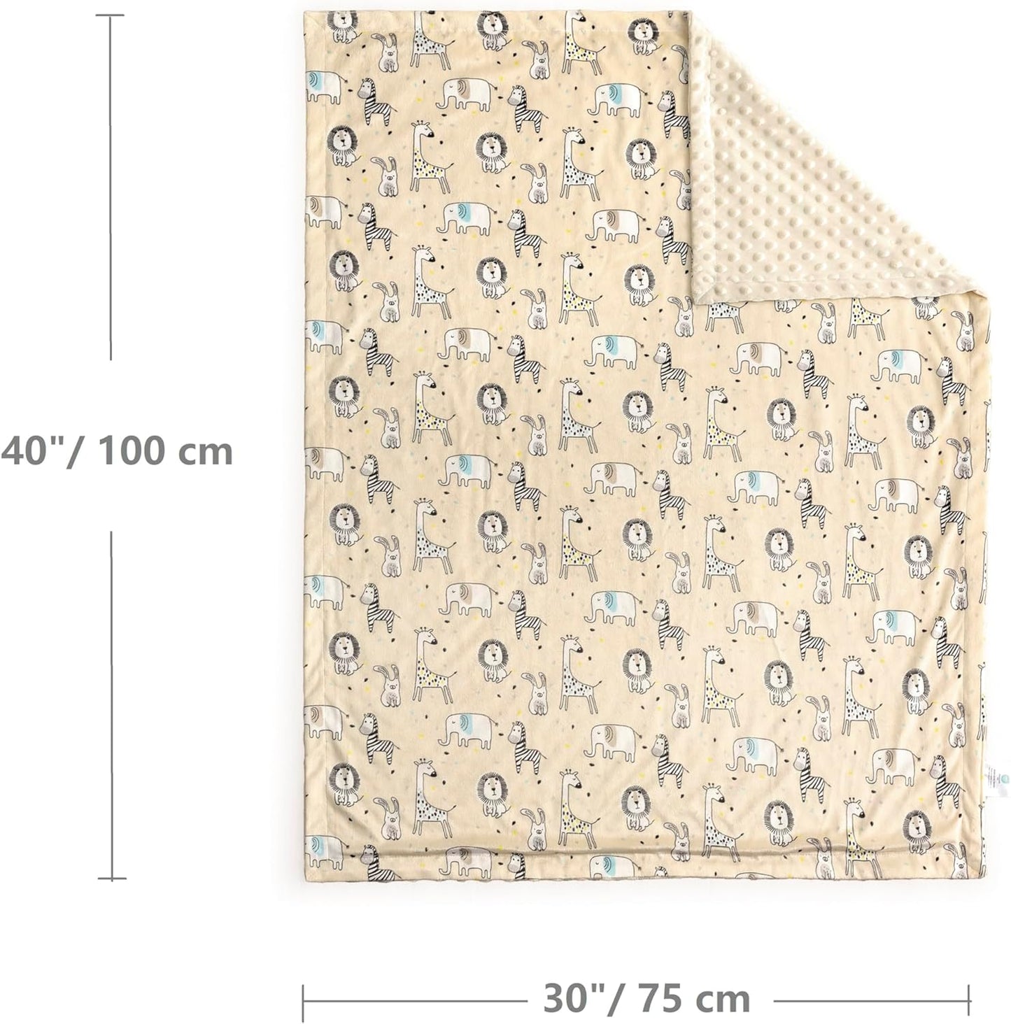 CREVENT Cozy Soft and Warm Mink Baby Blanket, Gift Packing with Ribbon for Newborn Infant Toddler's Crib Cot Stroller, for All Season Use (30"X40" Zoo)