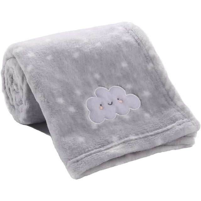 CREVENT Baby Gift Set Storage Basket with Baby Blanket,Security Blanket,Taggie,Gift Bag with Ribbon,Grey,Unisex,4Items