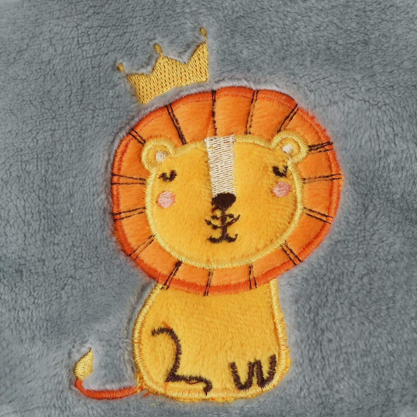 CREVENT 30''X40'' Small Fluffy Warm Toddler Baby Blanket for Boy Infant Toddler Crib Cot Stroller - Grey Lion
