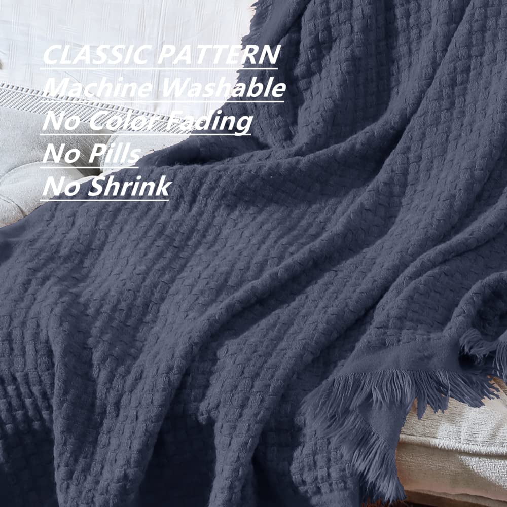 CREVENT Farmhouse Waffle Knit Throw Blanket for Couch Sofa Chair Bed Home Decoration, Soft Warm Cozy Light Weight for Spring Summer Fall (50''X60'' Navy Blue) 4.4 stars out of 78 reviews (4.4)| 78 ratings