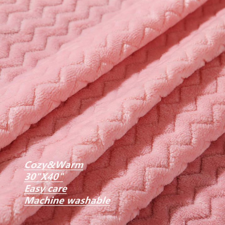 CREVENT 30''X40'' Cozy Fluffy Warm Fleece Infant Blanket for Girls & Boys Toddler Crib Cot Stroller - Pink