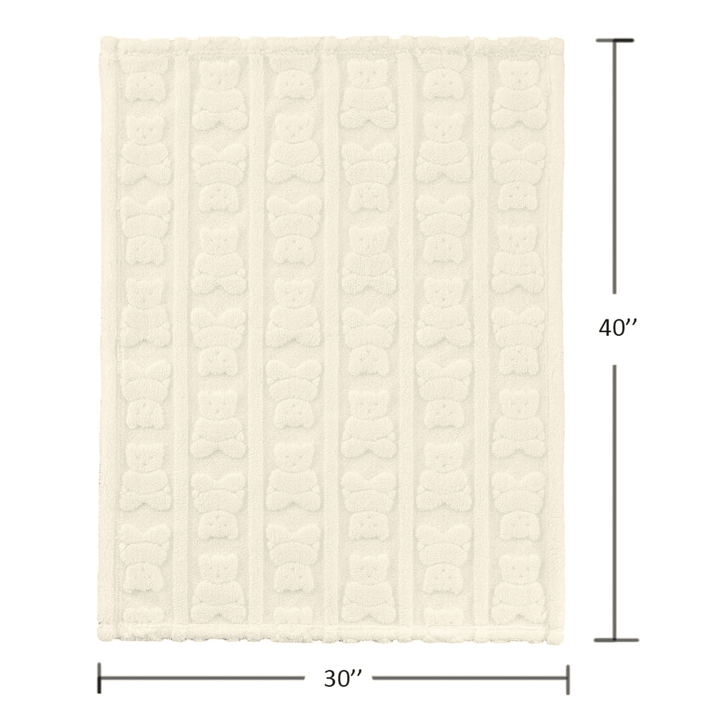 CREVENT Soft Warm Sherpa Bear Baby Blanket for Girls Boys,for Infant Toddler Crib Stroller Nursery Bed,30''×40'',Ivory Bear