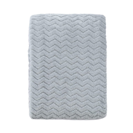 CREVENT 30''X40'' Cozy Fluffy Warm Fleece Baby Crib Blanket for Unisex Infant Toddler Crib Cot Stroller - Wave Grey