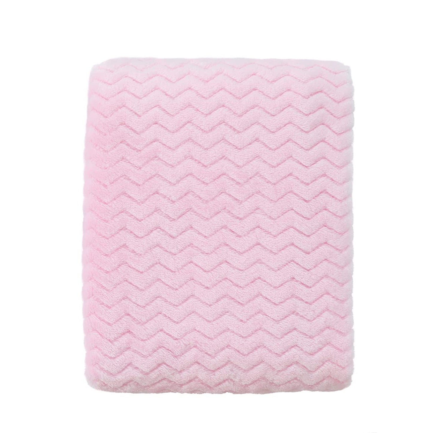 CREVENT 30''X40'' Cozy Fluffy Warm Fleece Infant Blanket for Girls & Boys Toddler Crib Cot Stroller - Wave Baby Pink