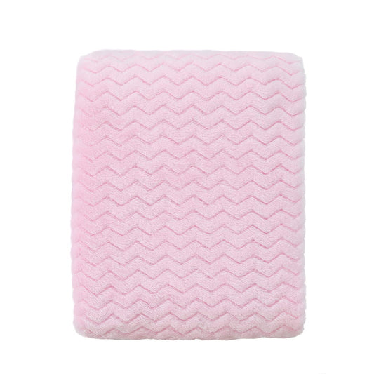 CREVENT 30''X40'' Cozy Fluffy Warm Fleece Infant Blanket for Girls & Boys Toddler Crib Cot Stroller - Wave Baby Pink