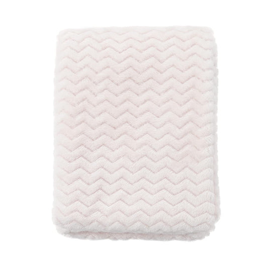 CREVENT 30''X40'' Cozy Fluffy Warm Fleece Infant Blanket for Girls & Boys Toddler Crib Cot Stroller - Wave Ivory/White