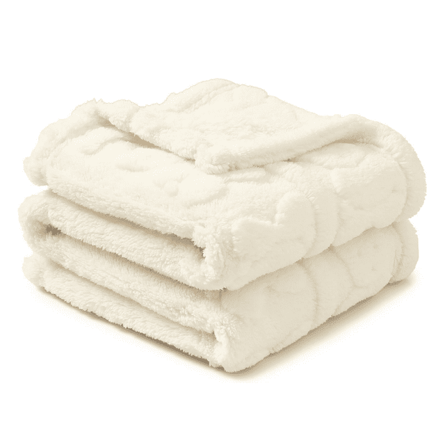 CREVENT Soft Warm Sherpa Bear Baby Blanket for Girls Boys,for Infant Toddler Crib Stroller Nursery Bed,30''×40'',Ivory Bear